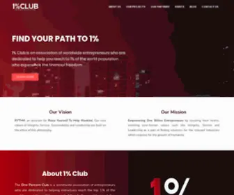 Onepercentclub.net(1% Club is an association of worldwide entrepreneurs who are dedicated to help you reach to 1% of the world population who experience the financial freedom) Screenshot