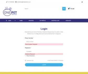 OnepetStore.co.za(Onepet Store) Screenshot