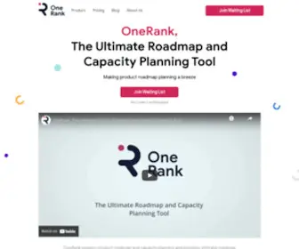 Onerank.io(Roadmap & Capacity Planning Tool) Screenshot