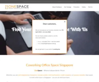 Onespace.com.sg(Coworking Space Singapore) Screenshot