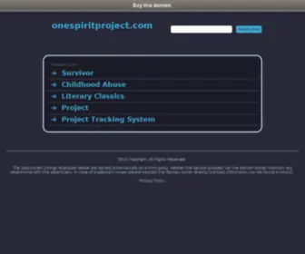 Onespiritproject.com(Onespiritproject) Screenshot