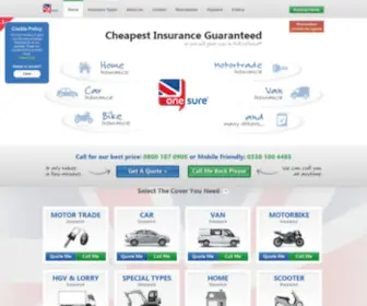 Onesureinsurance.co.uk(Guaranteed Cheap Insurance) Screenshot