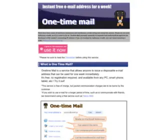 Onetime-Mail.com(One-Click Email Address Creation) Screenshot