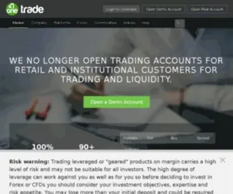 Onetrade.com(UK-based online trading broker, FX, CFDs, Metals) Screenshot