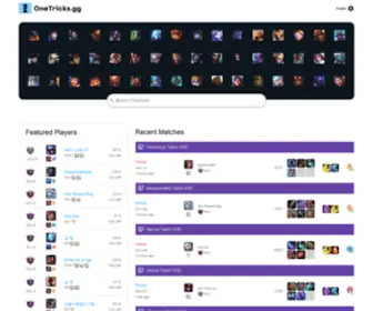 Onetricks.gg(Follow the best builds from high elo league of legends one trick ponies and mains) Screenshot