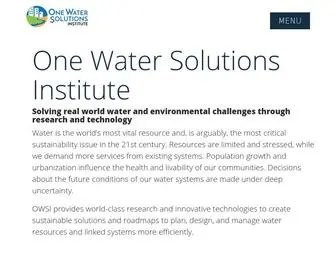 Onewatersolutions.com(OWSI) Screenshot