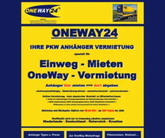 Oneway24.net(OneWay24 die umweltfreundliche Anhänger Vermietung) Screenshot