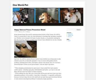 Oneworldpet.com(One World Pet Matrix of Information for Dog Lovers) Screenshot