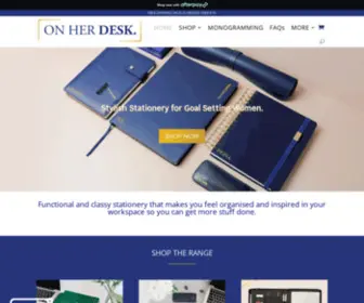 Onherdesk.com.au(Personalised Stationery for Classy Women) Screenshot