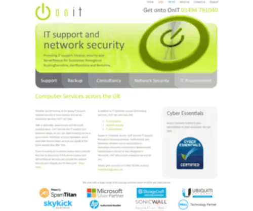 Onit.co.uk(IT support and network security) Screenshot
