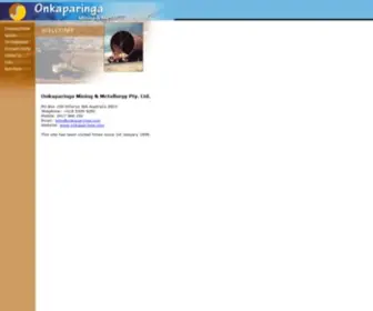 Onkaparinga.com(Onkaparinga Mining & Metallurgy Pty) Screenshot