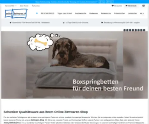 Online-Bettwaren.ch(Online-Bettwaren-Shop mit Qualitätsgarantie) Screenshot