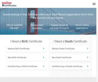 Online-Certificates.com(Order your Vital Records) Screenshot