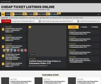 Online-Listing.com(Search cheap tickets listings in theater) Screenshot