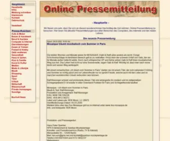 Online-Pressemitteilung.de(Online Pressemitteilung) Screenshot