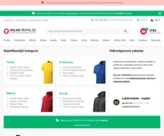 Online-Textil.cz(Reklamní trička a textil Adler) Screenshot
