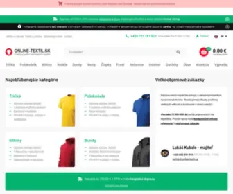 Online-Textil.sk(Reklamné tričká a textil Adler) Screenshot