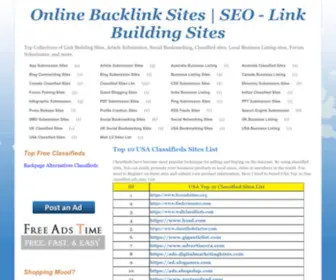 Onlinebacklinksites.com(Online Backlink Sites) Screenshot