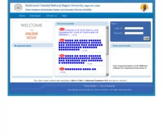 Onlinebcudrtmnu.org(Rashtrasant Tukadoji Maharaj Nagpur University) Screenshot