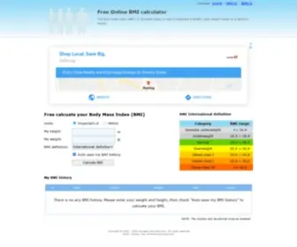 Onlinebmicalculator.com(Calculate your Body Mass Index (BMI) free. The body mass index (BMI)) Screenshot