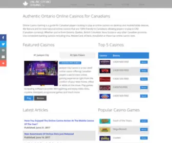 Onlinecasinogaming.ca Screenshot