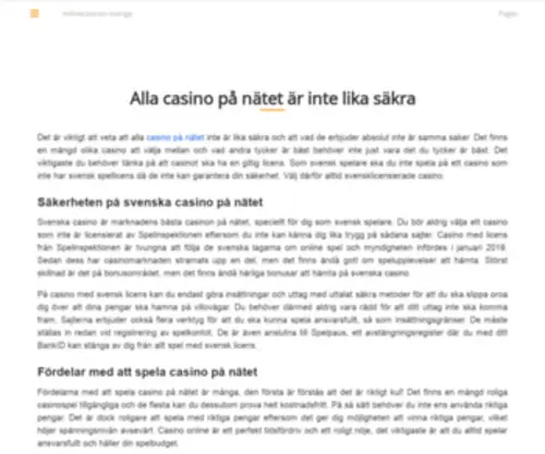 Onlinecasinon-Sverige.info Screenshot