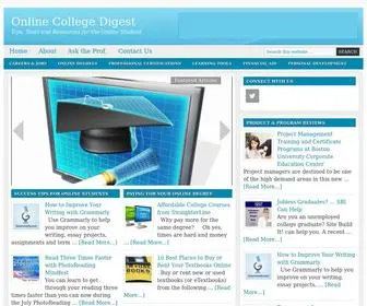 Onlinecollegedigest.com(Tips, Tools and Resources for the Online Student) Screenshot