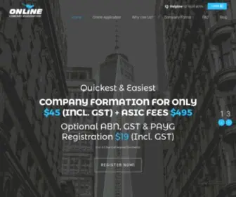 Onlinecompanyregistration.com.au(Online Company Registration Australia ASIC) Screenshot