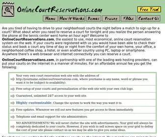 Onlinecourtreservations.com(Online tennis court reservation software and web hosting) Screenshot