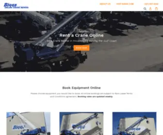 Onlinecranerental.com(Bigge Online Crane Rental) Screenshot