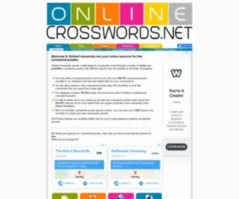 Onlinecrosswords.net(Free Daily Crossword Puzzles) Screenshot