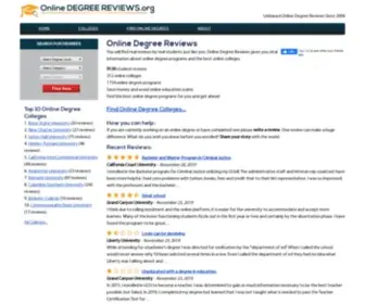 Onlinedegreereviews.org(Online Degree Reviews Written by Students) Screenshot