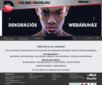 Onlinedekor.hu(Dekoráció és Matrica Webáruház) Screenshot