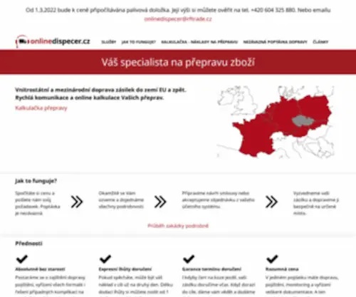 Onlinedispecer.cz(Import, export do zemí EU) Screenshot