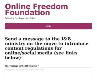 Onlinefreedomfoundation.org(Defending Free Expression Online) Screenshot