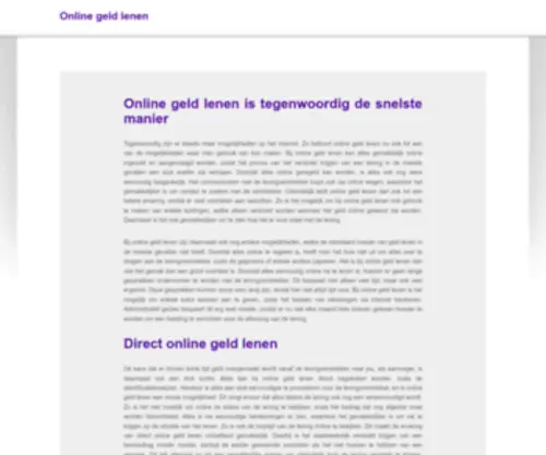 Onlinegeldlenen.org(Online geld lenen) Screenshot