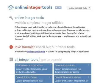 Onlineintegertools.com(Simple, free, and easy-to-use integer utilities) Screenshot