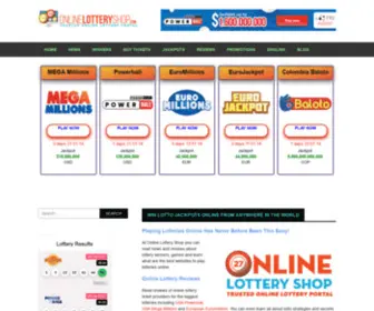 Onlinelotteryshop.com Screenshot