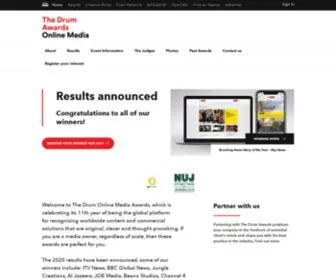Onlinemediaawards.net(The Drum Awards for Online Media 2022) Screenshot