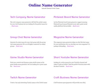 Onlinenamegenerator.com(Online Name Generator) Screenshot