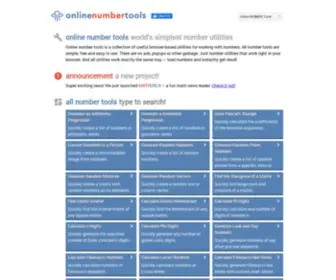Onlinenumbertools.com(Simple, free, and easy to use number utilities) Screenshot