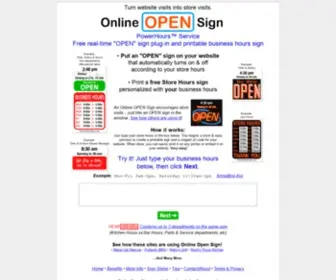 Onlineopensign.com(Free printable business hours sign & real) Screenshot