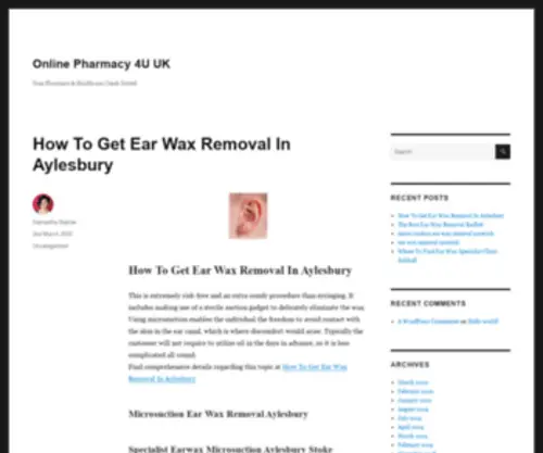 Onlinepharmacy4U.co.uk(Earwax removal) Screenshot
