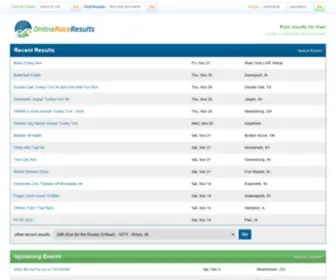 Onlineraceresults.com(Results for Recent Races at Online Race Results) Screenshot