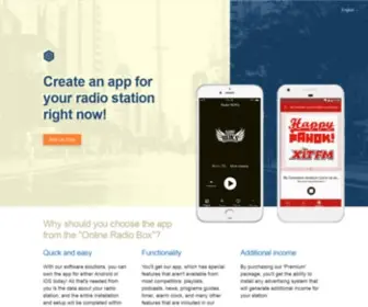 Onlineradiobox.net(Create Android and iOS app for your radio station) Screenshot