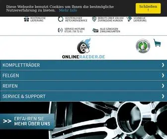 Onlineraeder.de(✓ Kompletträder ✓ Reifen ✓ Felgen zu besonders günstigen Preisen bestellt man auf) Screenshot