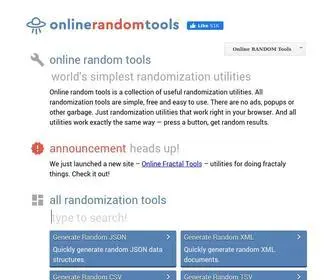 Onlinerandomtools.com(Simple, free and easy to use randomization utilities) Screenshot