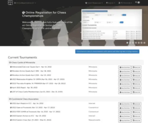 Onlineregistration.cc(Online Registration for Chess Championships) Screenshot