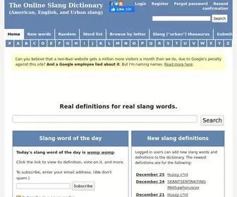 Onlineslangdictionary.com(A dictionary of real slang words. The Online Slang Dictionary has a slang ('urban')) Screenshot