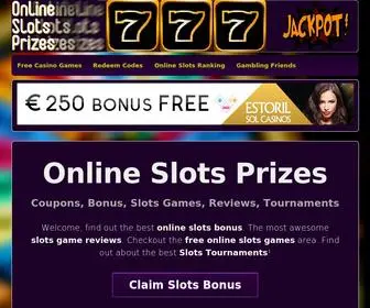 Onlineslotsprizes.com(Online slots) Screenshot